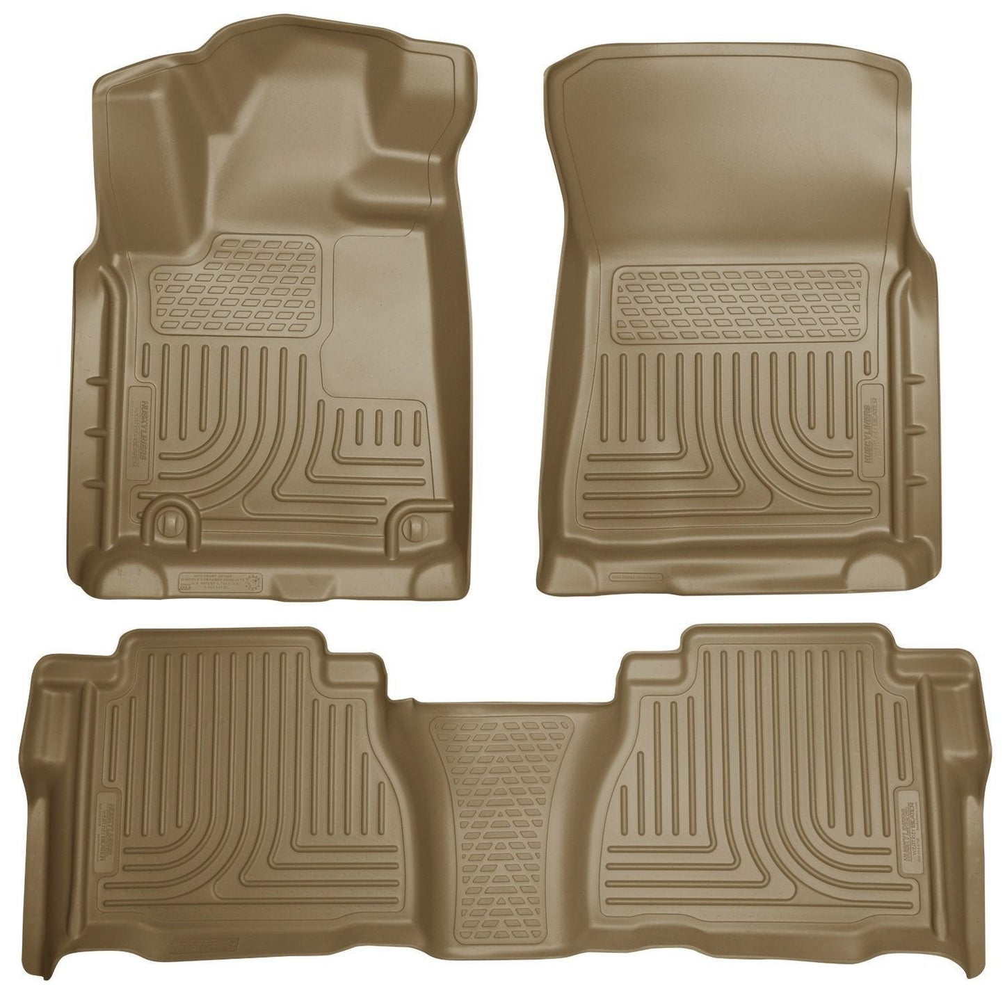 2012 Toyota Tundra Double/CrewMax Cab WeatherBeater Combo Tan Floor Liners by Husky Liners (98583)