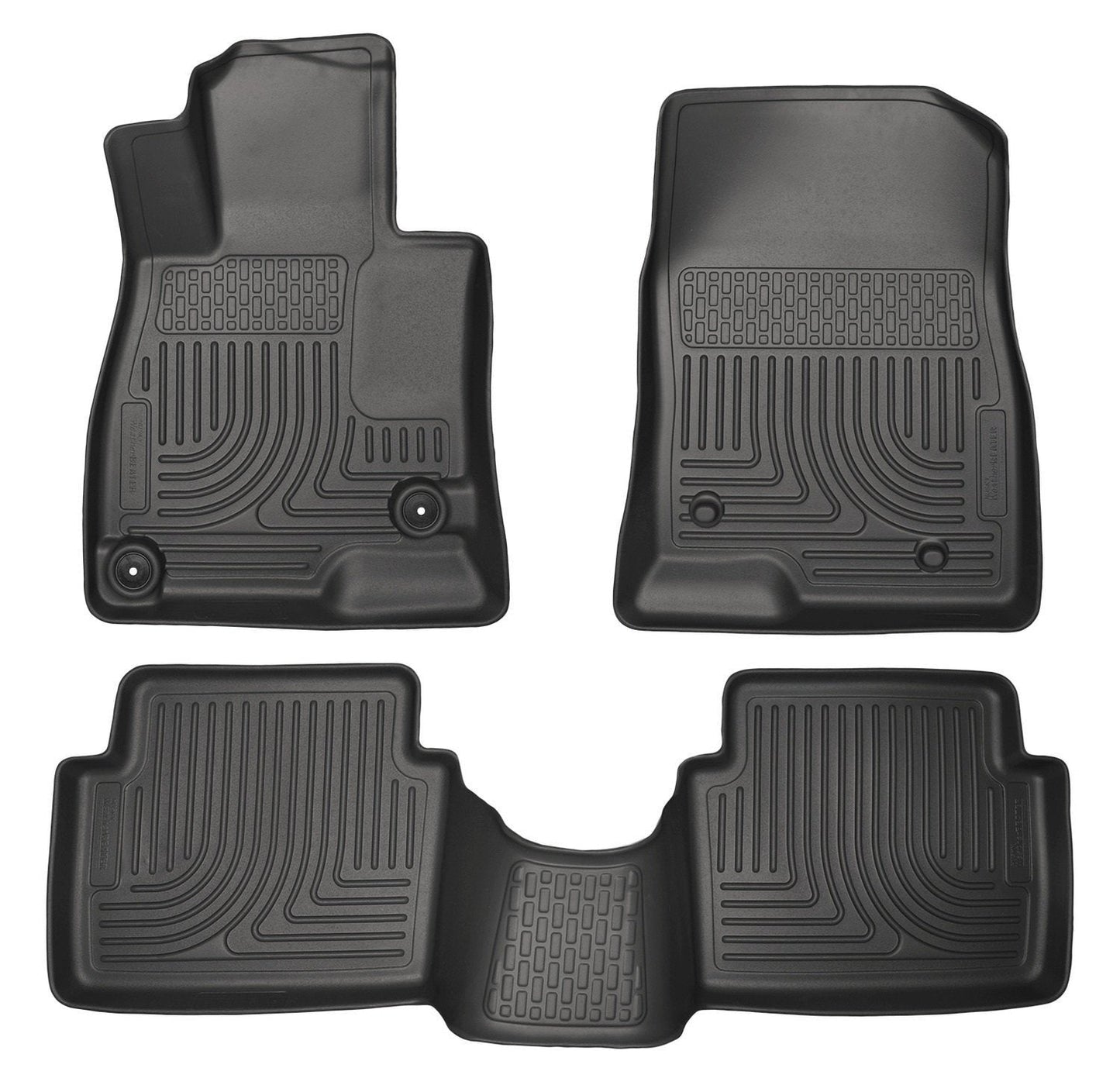 2014 Mazda 3 WeatherBeater Hatch&Sedan Front & Second Row Black Floor Liners by Husky Liners (98651)