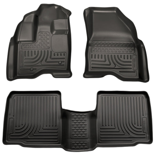 2011-2012 Ford Explorer WeatherBeater Combo Black Floor Liners by Husky Liners (98761)