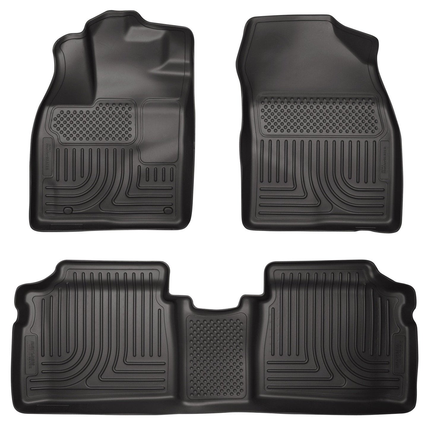 2012 Toyota Prius (PlugIn Models ONLY) WeatherBeater Front & 2nd Seat Black Floor Liners by Husky Liners (98931)