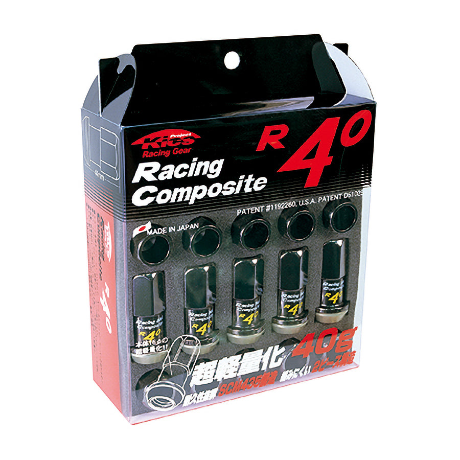 Project Kics R40 Lug Nuts Black 12x1.50 (16+4 Locks)