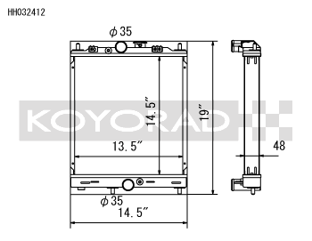 Koyo Half-Size Aluminum Radiator | 2003-2006 Mitsubishi Evo 8/9 (HH032412)