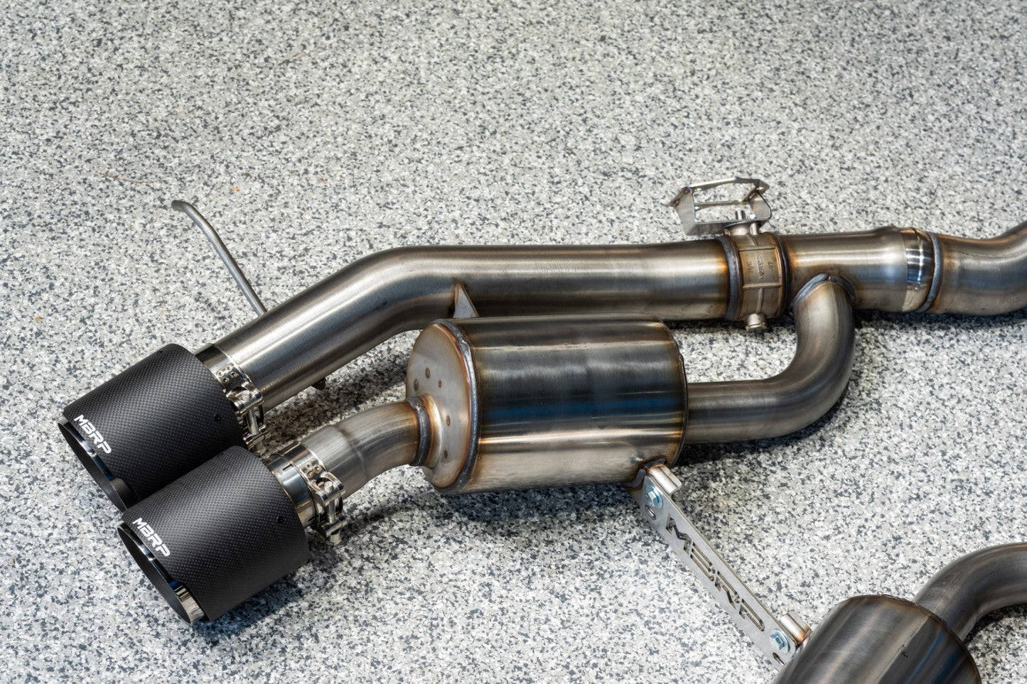 MBRP Stainless Steel 3" Axle-Back - Quad Outlet w/ Carbon Fiber Tips | 2021-2024 BMW M3 / M4 (S45033CF)