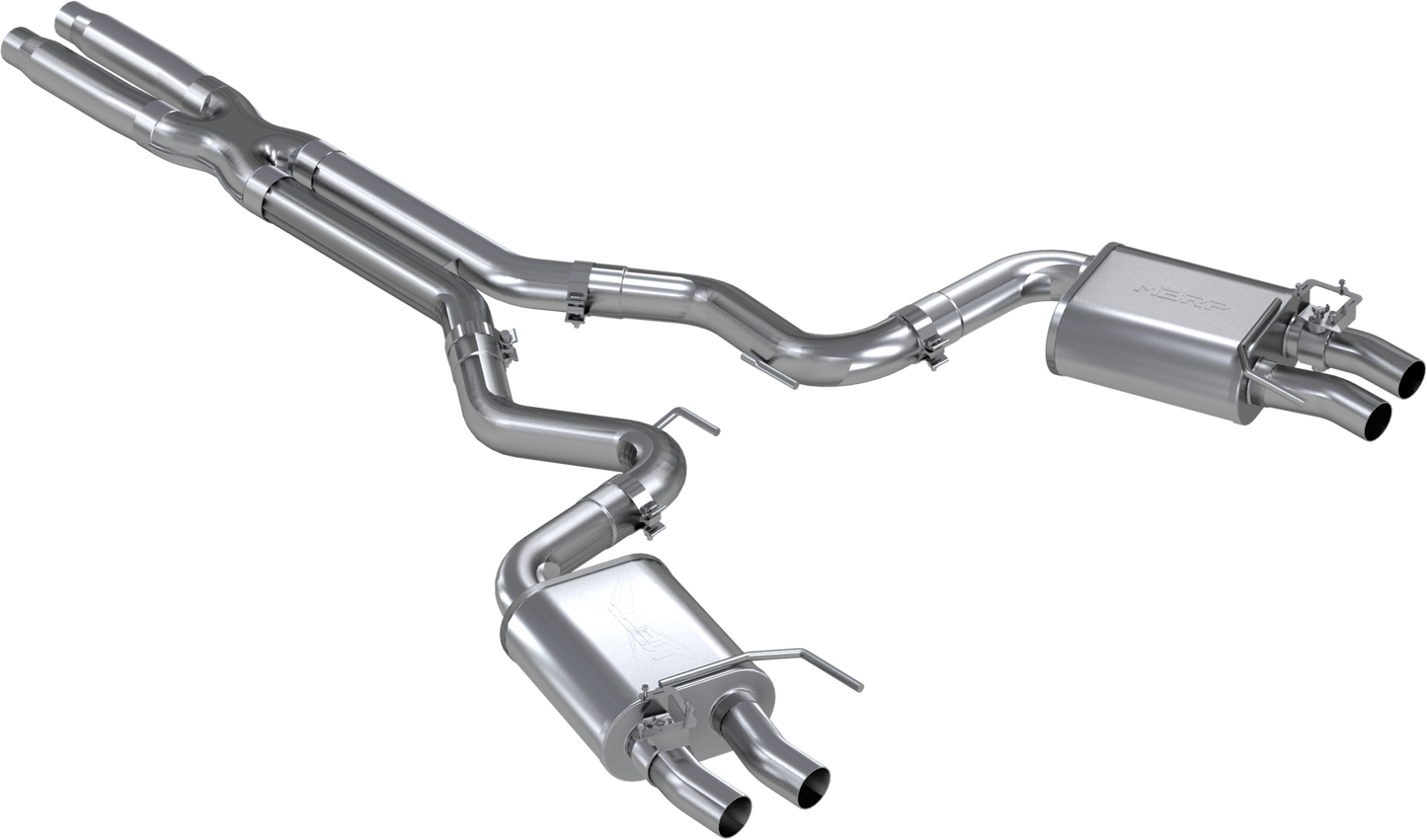 MBRP 3-Inch Race Quad Exit Cat-Back Exhaust | 2016 - 2020 Ford Mustang Shelby GT350/350R (S7201304)