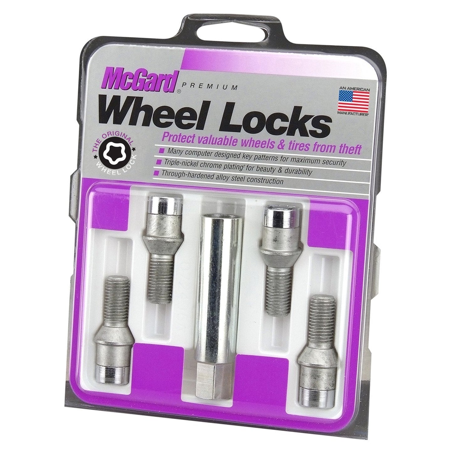 McGard Tuner Style Cone Seat Wheel Lock Bolts / Chrome (27191)