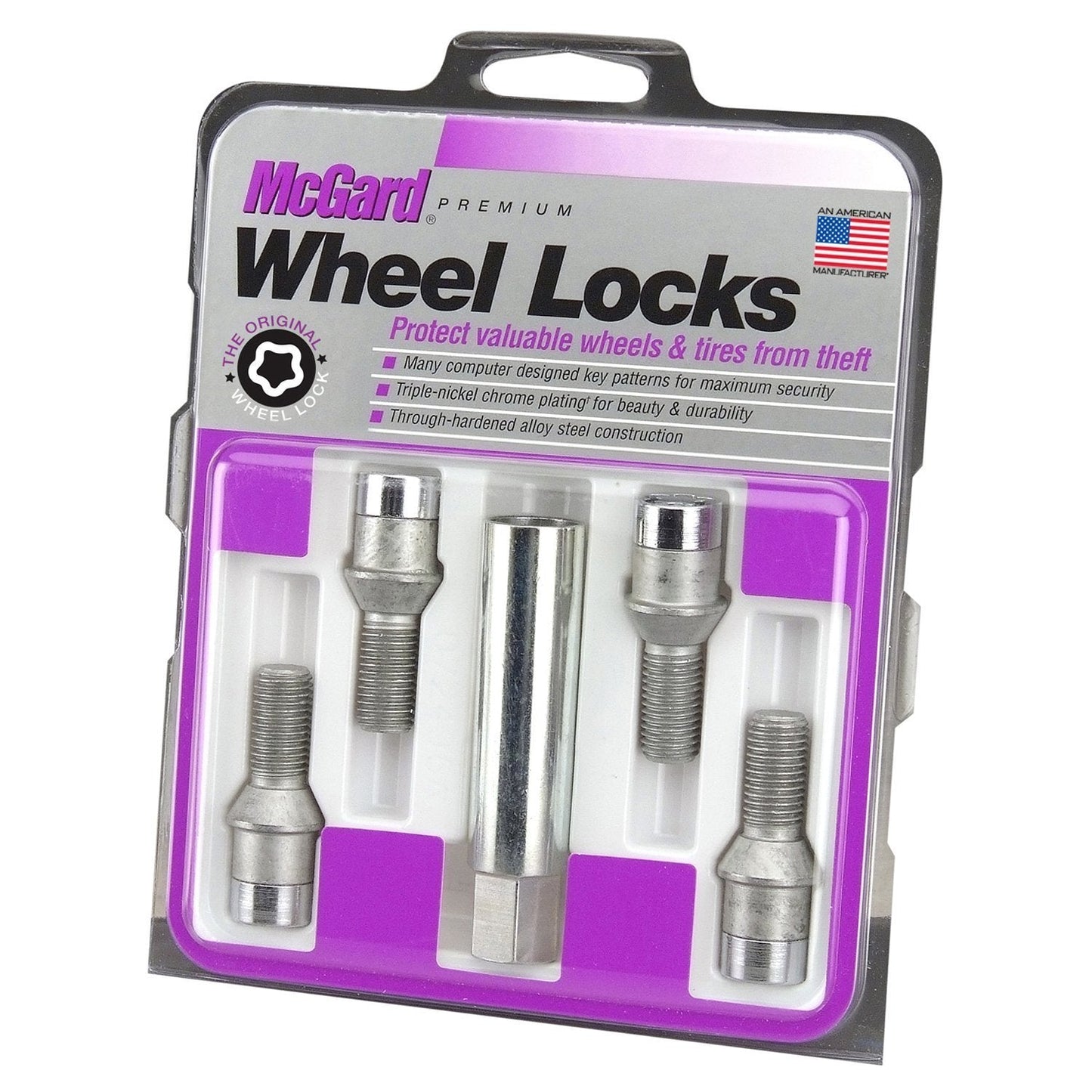 McGard Tuner Style Cone Seat Wheel Lock Bolts / Chrome (27201)