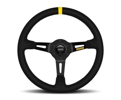 Momo MOD08 Steering Wheel 350mm -  Black Suede/Black Spokes/1 Stripe