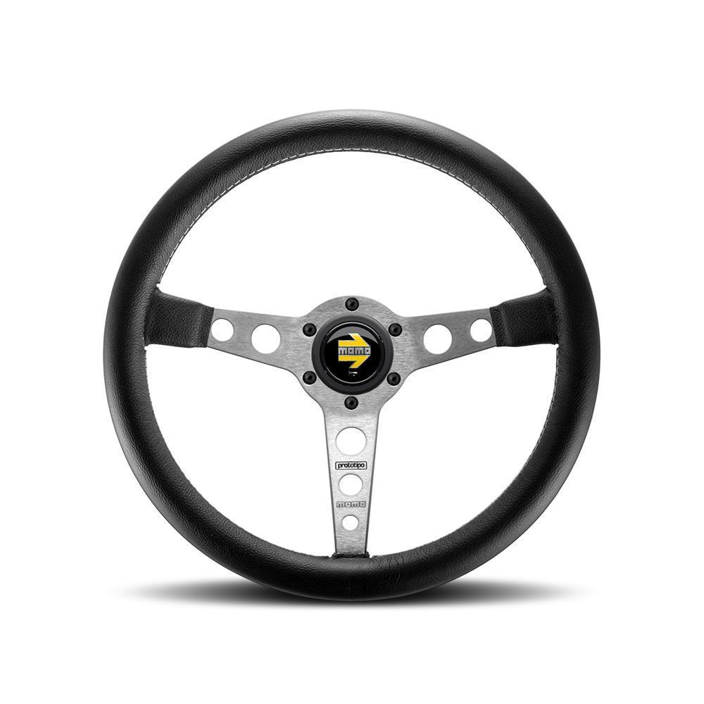 MOMO Prototipo 350mm Black Leather Steering Wheel (PRO35BK)
