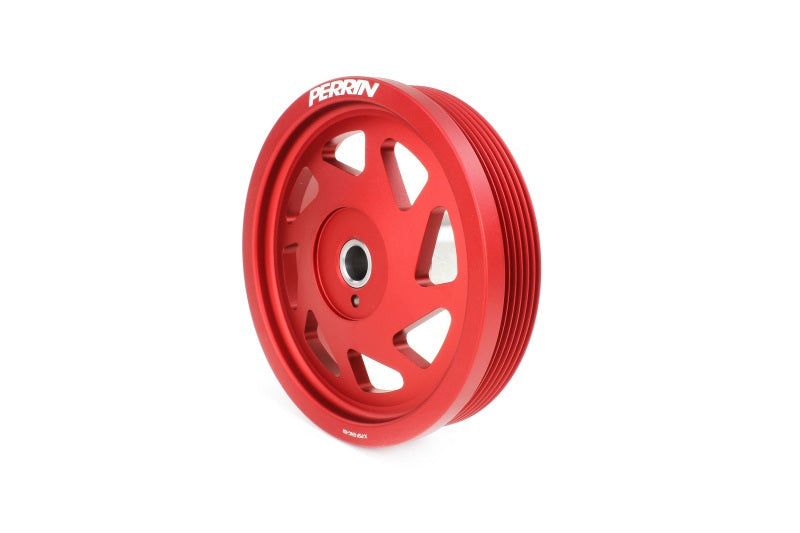 Perrin Lightweight Crank Pulley - Red | 2019-2021 Subaru WRX (PSP-ENG-104RD)