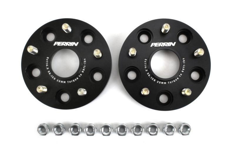 Perrin 5x114.3 Subaru Wheel Spacers - 20mm Hub-centric | 2004-2021 Subaru WRX STI, and 2015-2023 Subaru WRX (PSP-WHL-020BK)