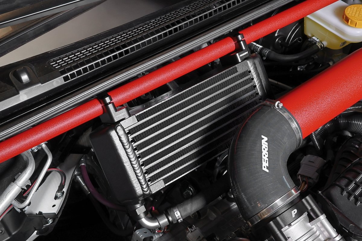 Perrin Top Mount Oil Cooler Kit Black Top Mounted 2015-2025 WRX