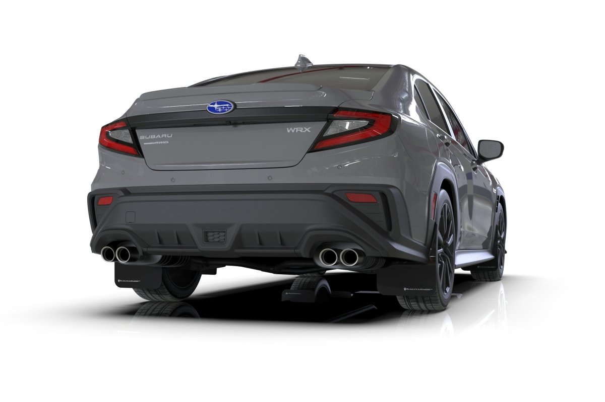 Rally Armor UR Mudflaps Black Urethane w/ New Era Dark Grey Logo 2022-2024 WRX
