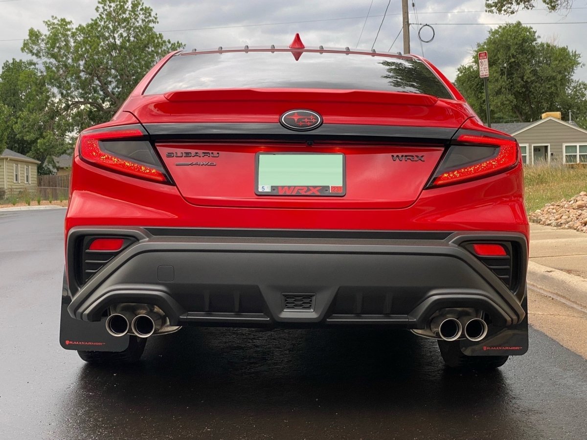Rally Armor UR Mudflaps Red Urethane w/ New Era White Logo 2022-2024 WRX