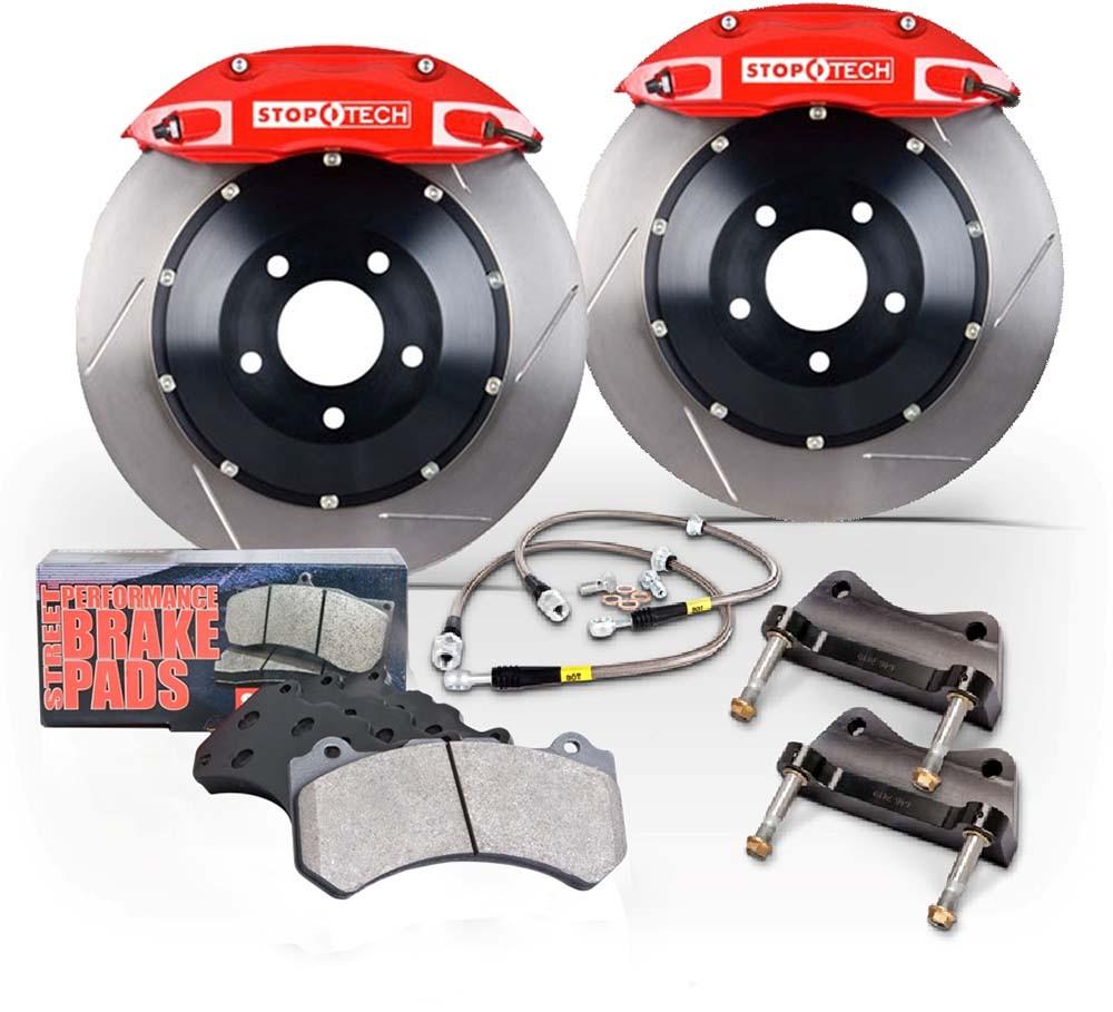 Stoptech ST-40 Slotted Front Big Brake Kit with Red Calipers | 2022 Subaru BRZ/Toyota 86 and 2013-2021 Subaru BRZ/Scion FR-S/Toyota 86 (83.827.4300.71)