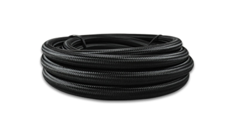 Vibrant Performance Braided Rubber Lined Flex Hose Black Nylon -4AN