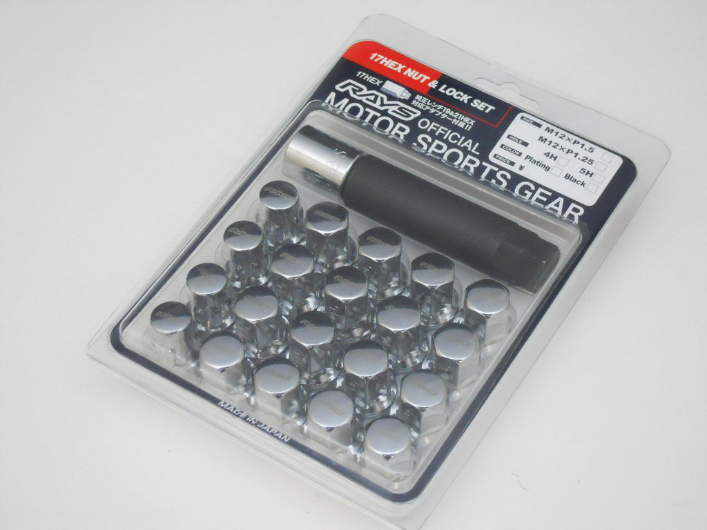 RAYS 17 Hex Lug Nuts Chrome 12x1.25 (16+4 Locks)