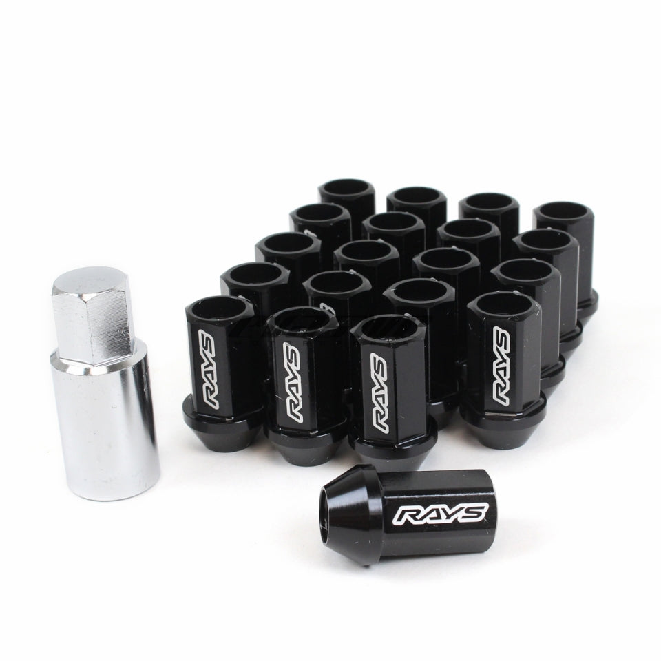 Rays Dura-Nut L42 Straight Type Lug Nuts Black 12X1.50 (16+4 Locks)