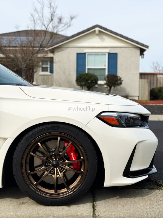 Mugen MF10 Bronze on Championship White FL5 Civic Type R - WheelFlip