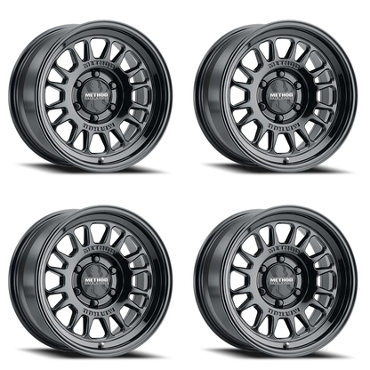 (set of 4) Method MR318 Gloss Black | 18x9" +0mm | 6x5.5in Wheel