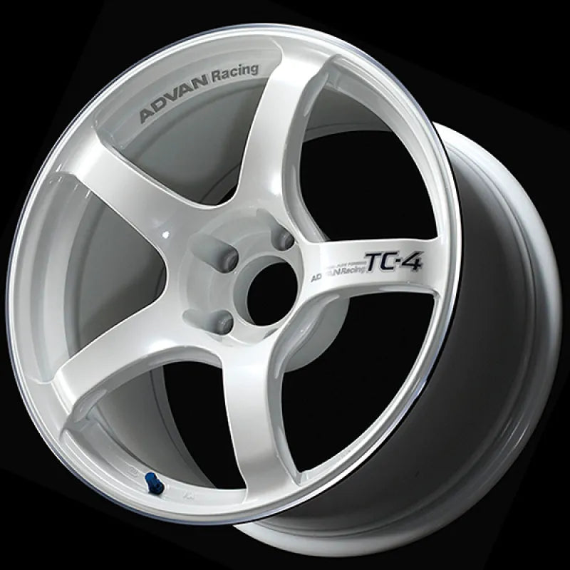 Advan TC4 Racing White Metallic/Ring | 18x9.5" +45mm | 5x120mm Wheel