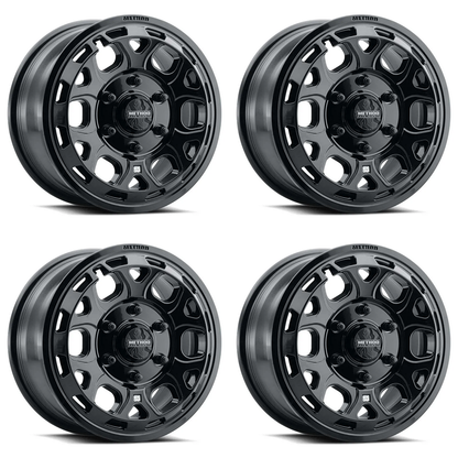 (set of 4) Method Wheels MR416 Gloss Black | 15x7" +74mm | 6x5.5mm Wheel