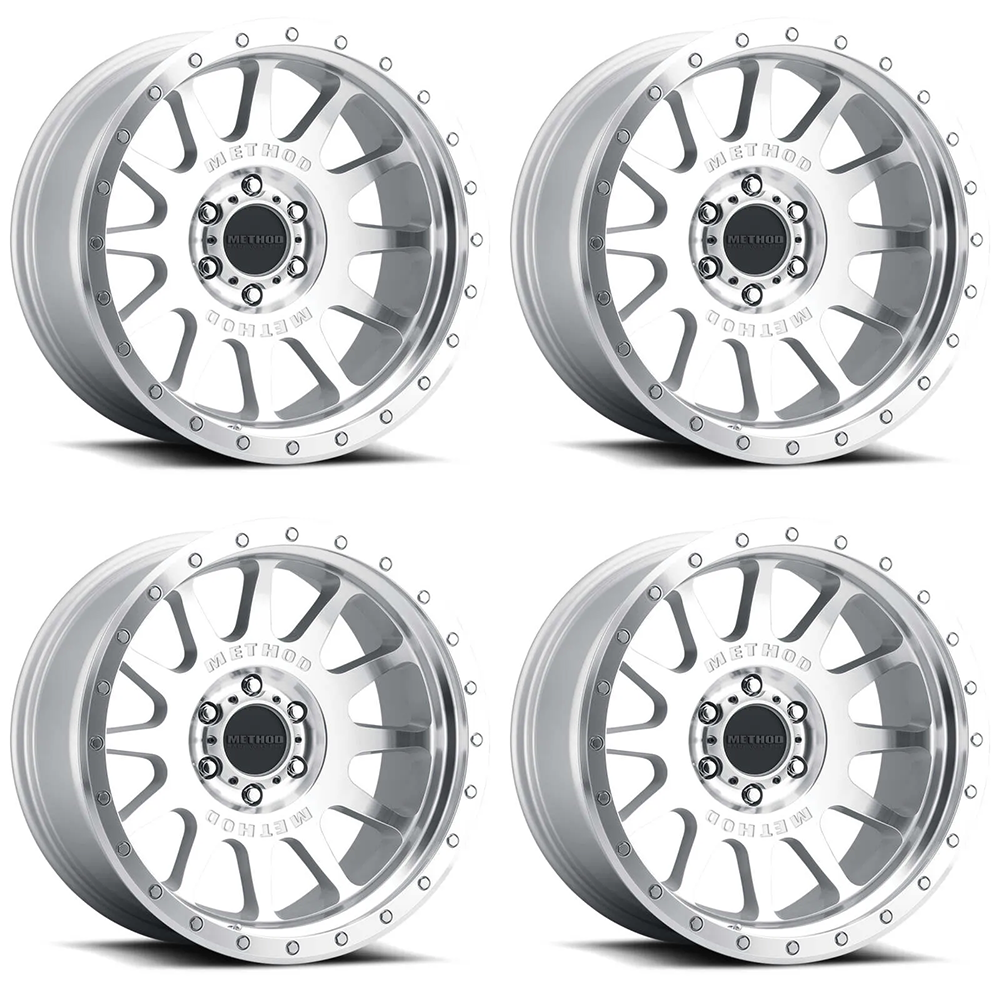 (set of 4) Method MR605 NV Machined | 20x10" -24mm | 8x6.5in Wheel