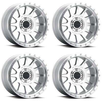 (set of 4) Method MR605 NV Machined | 20x10" -24mm | 8x6.5in Wheel