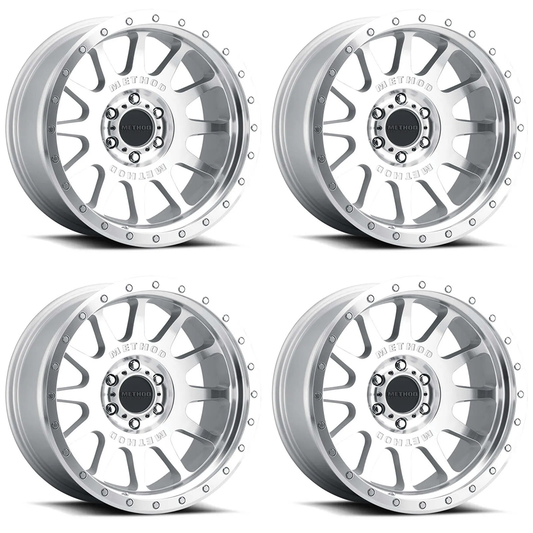 (set of 4) Method MR605 NV Machined | 20x10" -24mm | 8x6.5in Wheel