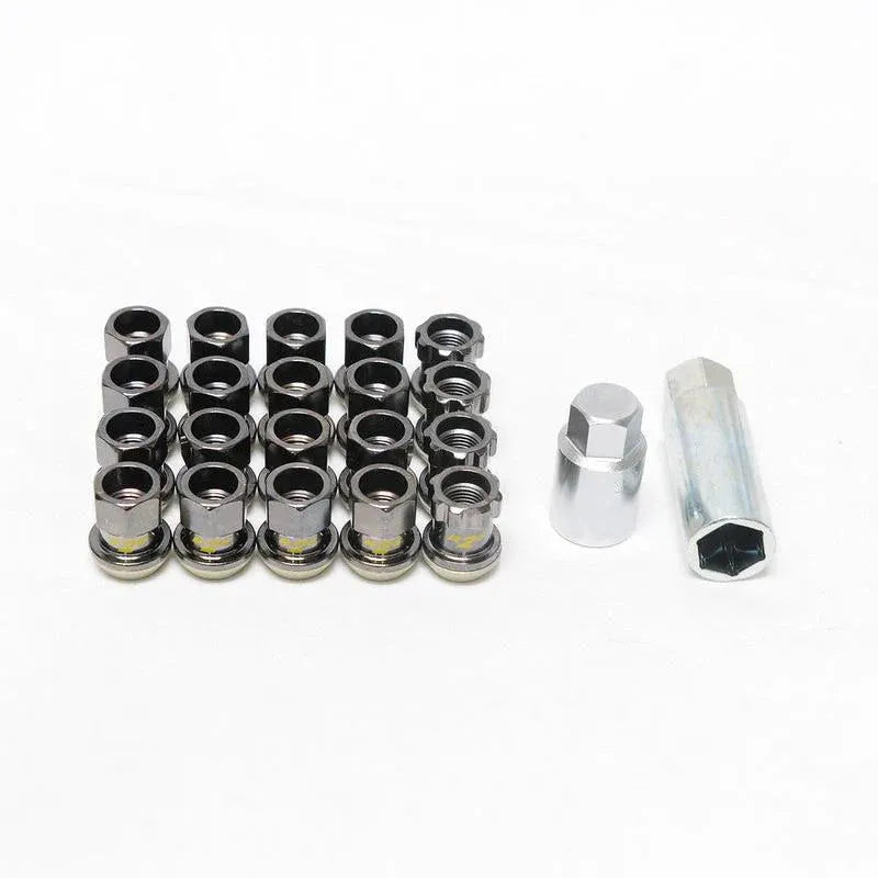 Project Kics R26 Open Ended Lug Nuts Black Chrome 12x1.50 - 16+4