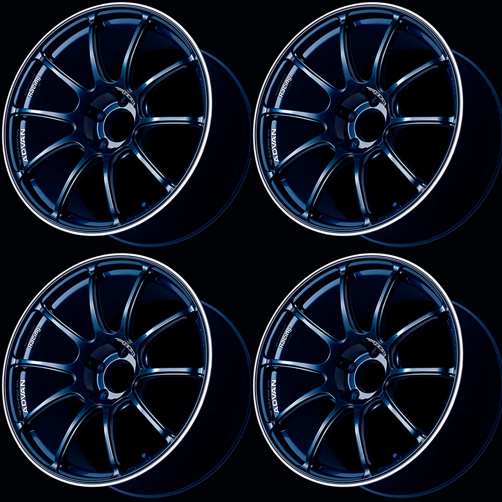 (set of 4) Advan RZII Racing Indigo Blue/Ring | 17x8" +45mm | 5x114.3mm Wheel