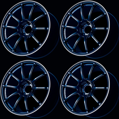 (set of 4) Advan RZII Racing Indigo Blue/Ring | 17x8" +45mm | 5x114.3mm Wheel