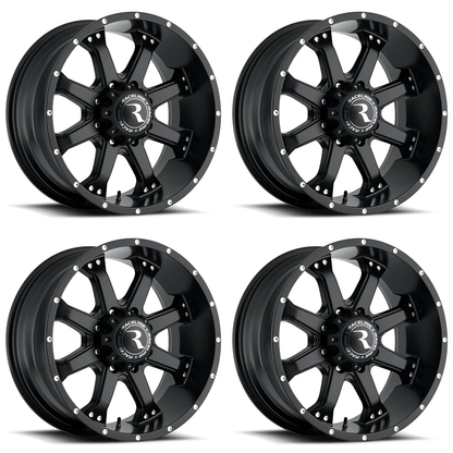 (set of 4) Raceline 991 Assault Satin Black | 17x9" +18mm | 5x127mm Wheel