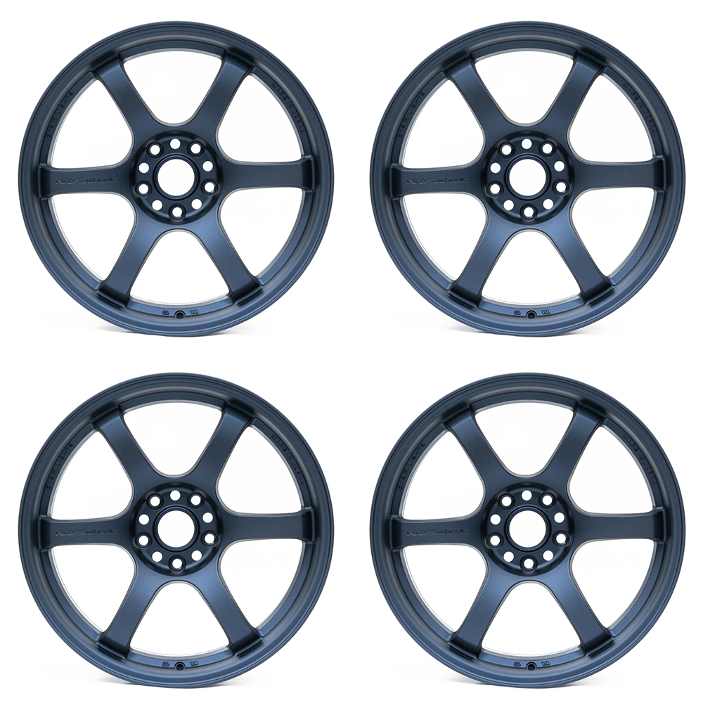 (set of 4) Gram Lights 57DR Overseas Limited 18X9.5 +38 5x100 Admiral Blue