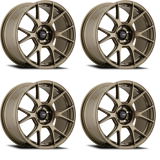 (set of 4) Konig Ampliform Gloss Bronze | 17x8" +40mm | 5x114.3mm Wheels