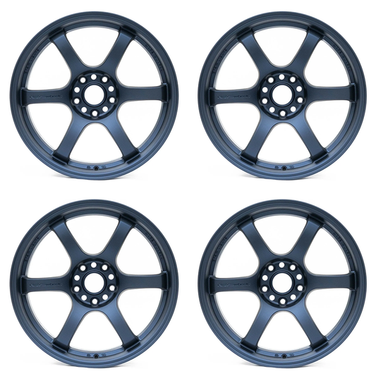 (set of 4) Gram Lights 57DR Overseas Limited 17x9 +38 5x114.3 Admiral Blue