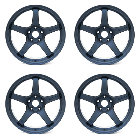 (set of 4) Gram Lights 57CR Overseas Limited 18X10.5 +12 5x114.3 Admiral Blue