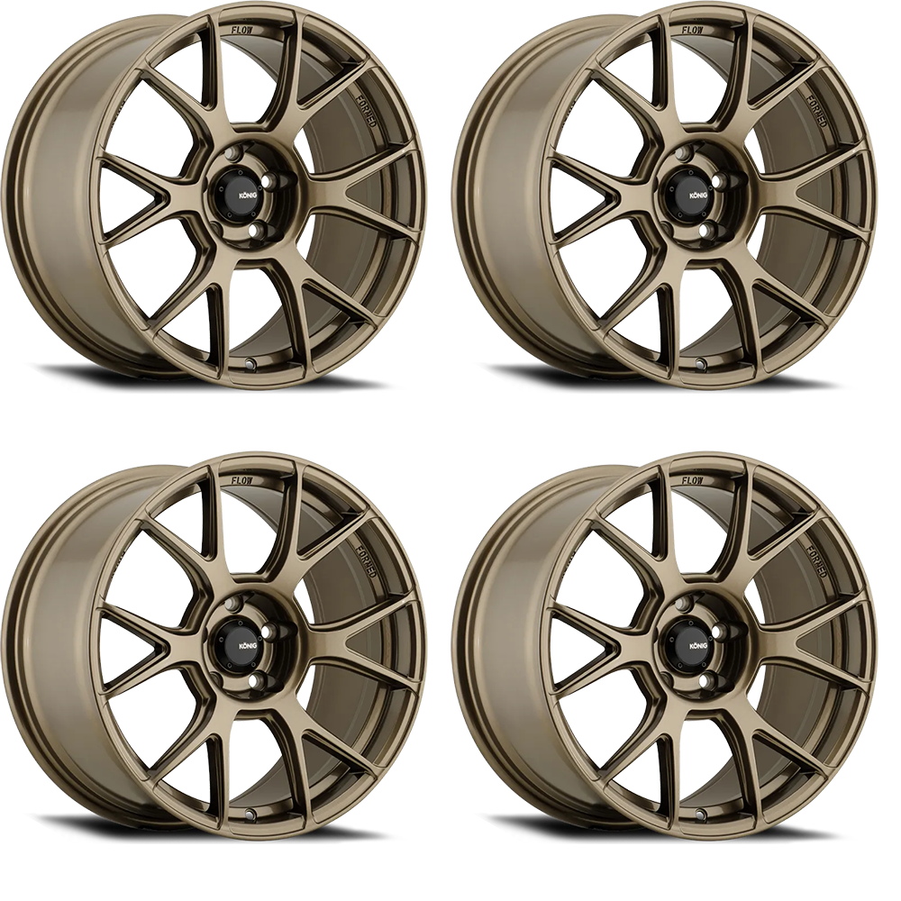 (set of 4) Konig Ampliform Gloss Bronze | 17x9" +40mm | 5x114.3mm Wheels