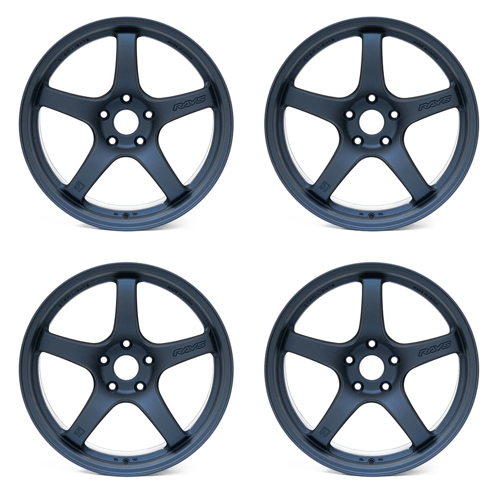 (set of 4) Gram Lights 57CR Overseas Limited 18X9.5 +38 5x114.3 Admiral Blue