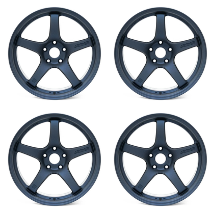 (set of 4) Gram Lights 57CR Overseas Limited 18X9.5 +38 5x100 Admiral Blue