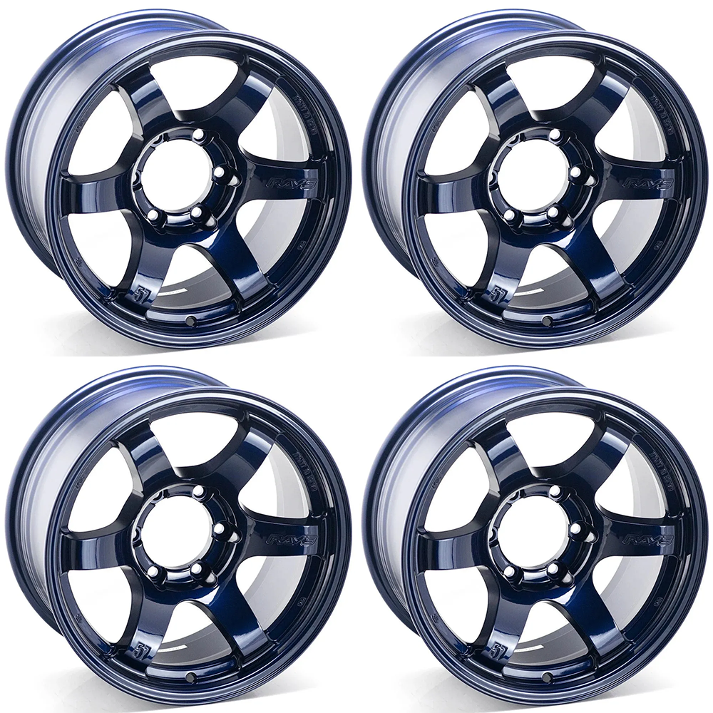 (set of 4) Gram Lights 57DR-X 17x8.5 +0 6x139.7 Eternal Blue Pearl