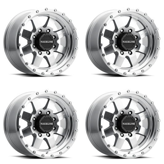 (set of 4) Raceline 935 Defender Machined | 17x9" -12mm | 6x139.7mm Wheel