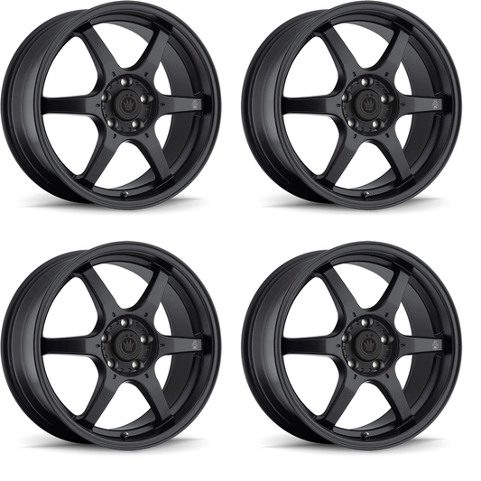 (set of 4) Konig Backbone Matte Black | 18x8" +45mm | 5x114.3mm Wheels
