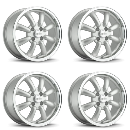 (set of 4) Konig Rewind Silver | 15x7" +40mm | 4x100mm Wheel