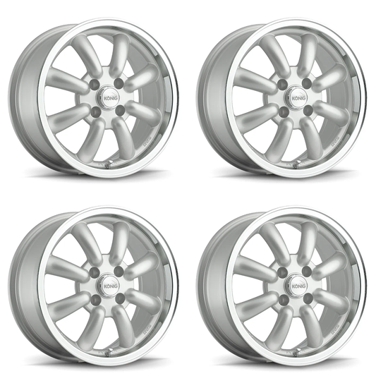 (set of 4) Konig Rewind Silver | 15x7" +40mm | 4x100mm Wheel