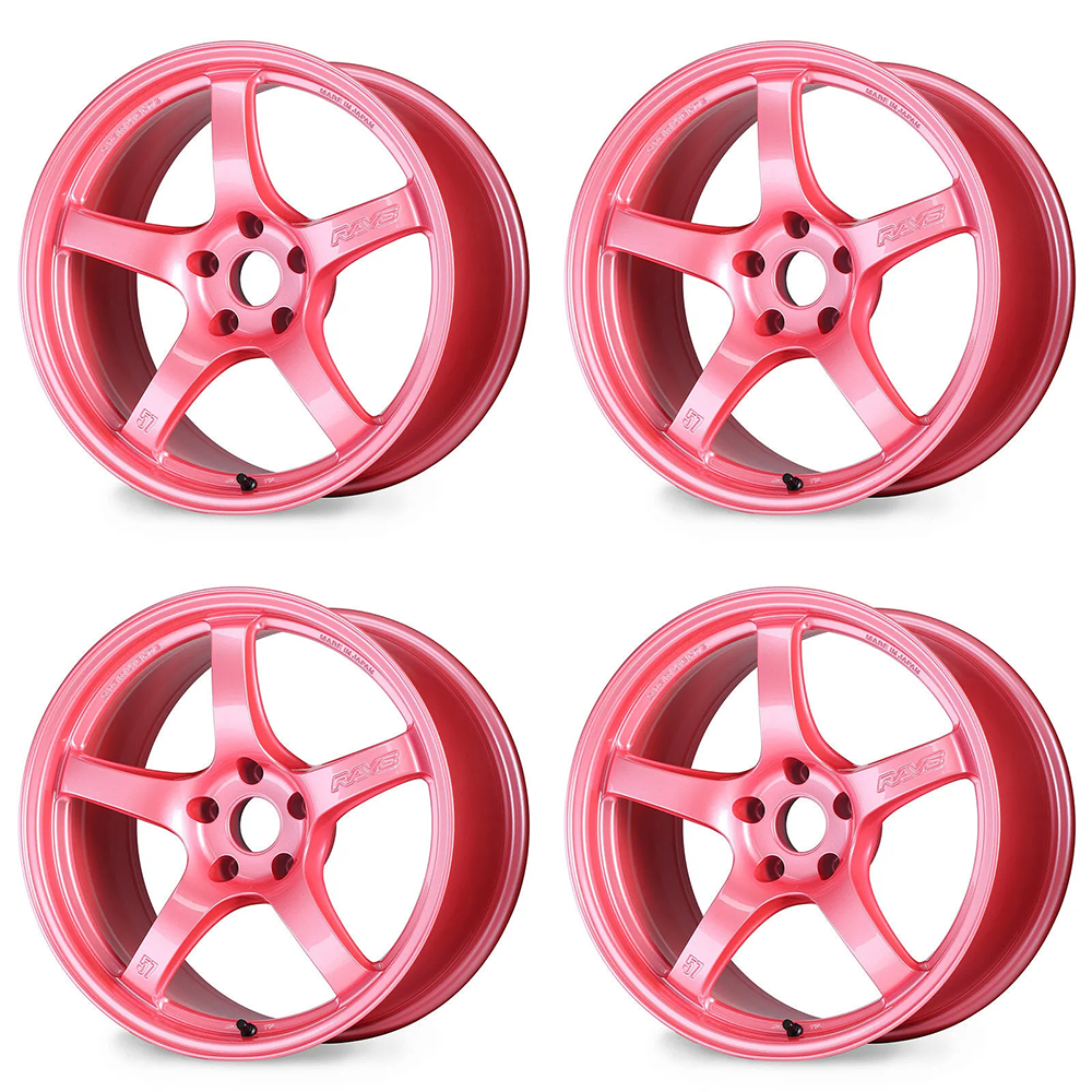 (set of 4) Gram Lights 57CR 18x10.5 +12 5x114.3 Sakura Pink