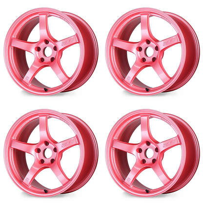 (set of 4) Gram Lights 57CR 18x10.5 +12 5x114.3 Sakura Pink