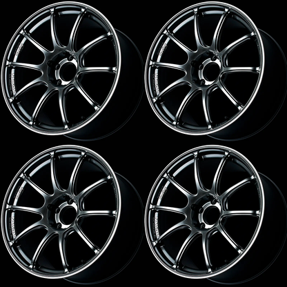 (set of 4) Advan RZII Racing Hyper Black/Ring | 17x8" +45mm | 5x114.3mm Wheel