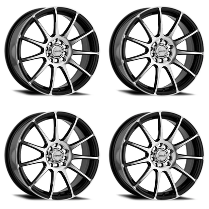 (set of 4) Konig Maxxim Champ Machined Face / Gloss Black | 16x7" +40mm | 10x108/114.3mm Wheel