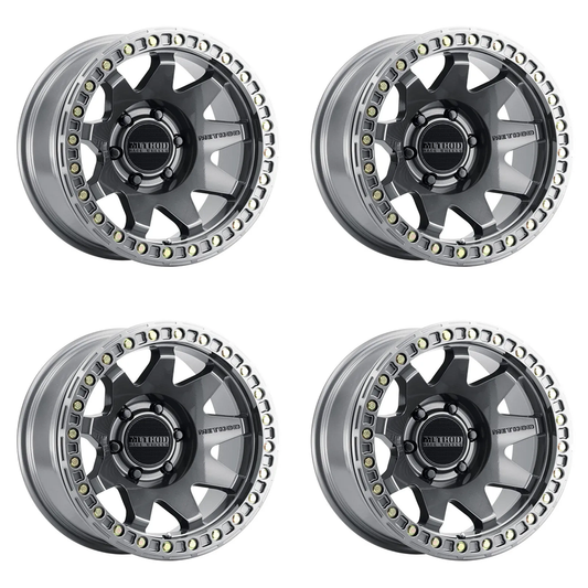 (set of 4) Method MR108 Beadlock Gloss Titanium | 17x9" -44mm | 6x5.5in Wheel