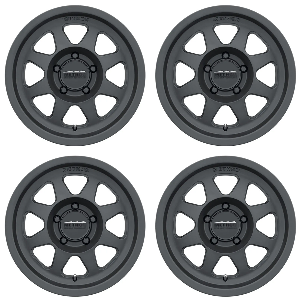 (set of 4) Method MR701 Matte Black | 17x7.5" +30mm | 5x108mm Wheel